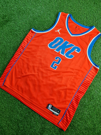 Men's Jordan Brand Orange Oklahoma City Thunder Swingman Custom Jersey - Statement Edition Size: Extra Large